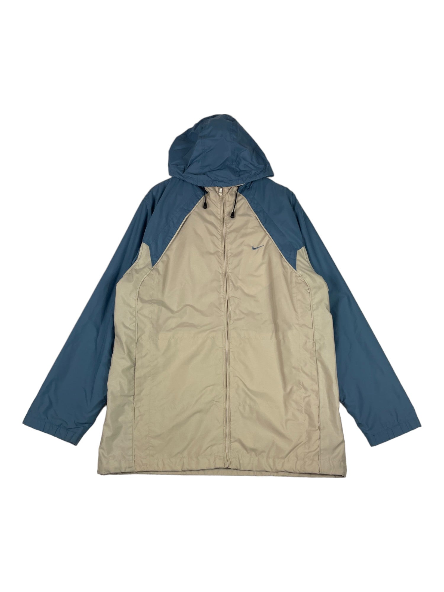 Coupe-vent Nike colorblock beige et bleu 2000s