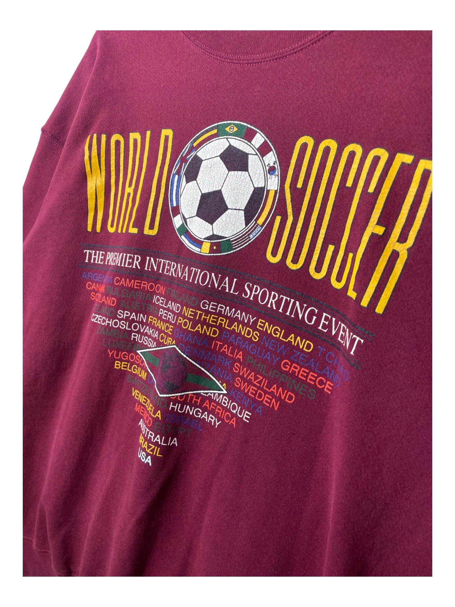 Sweatshirt World Soccer bordeaux – vue 2